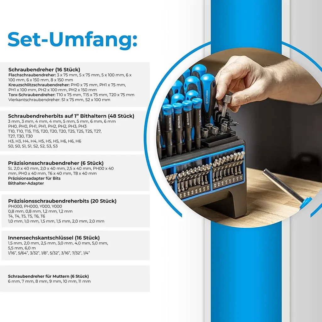 Högert Technik Bit-Set 114-tlg mit Schraubendreher und Inbus HT1S099