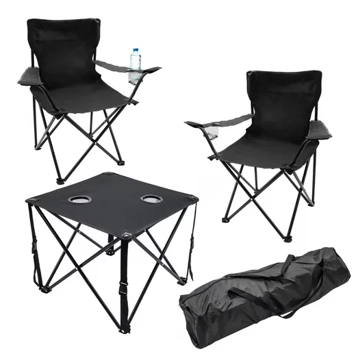 Spetebo Campingsitzgruppe Tisch und 2 Stühle für Garten und Camping
