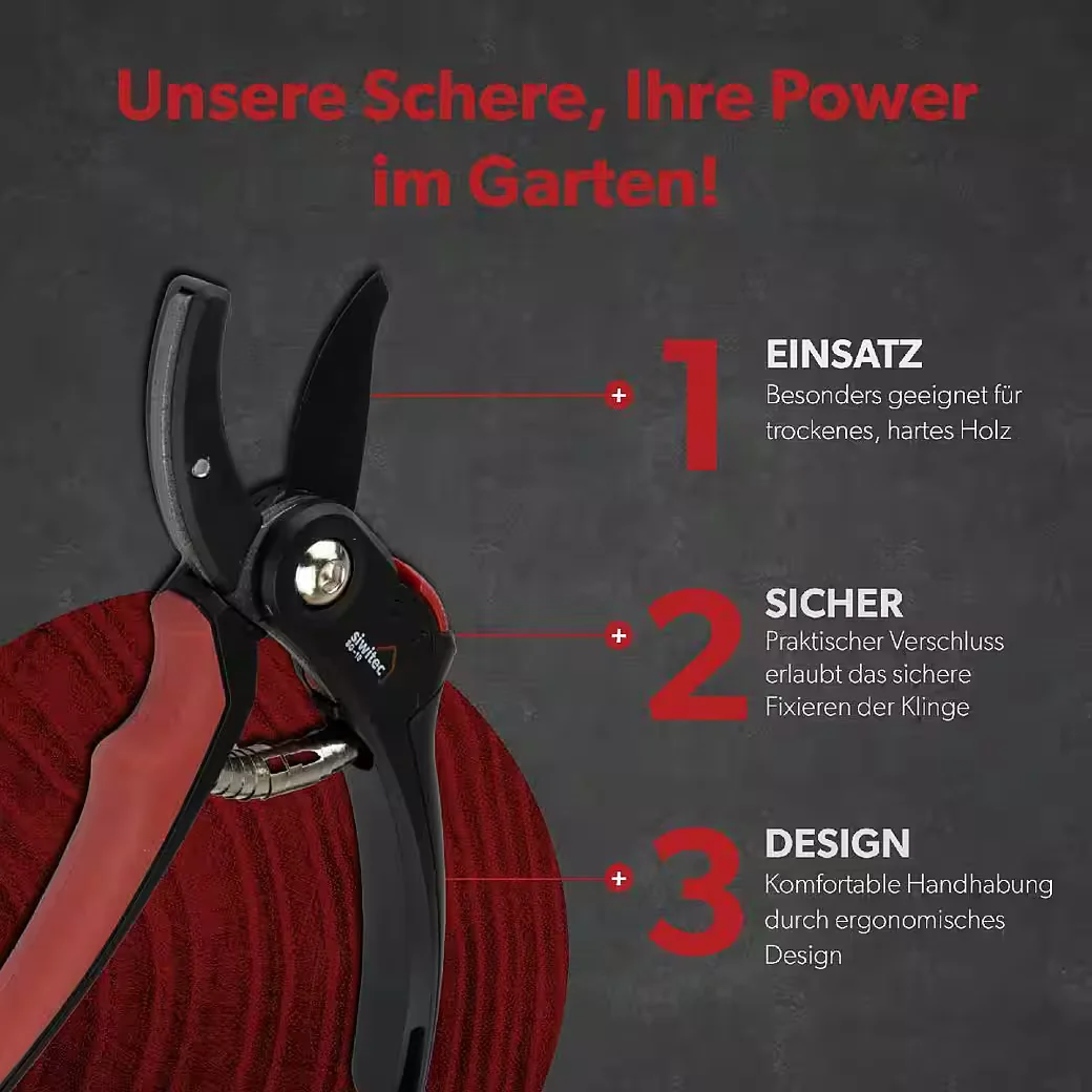 SIWITEC Amboss Gartenschere SG-10 Baumschere für hartes Holz