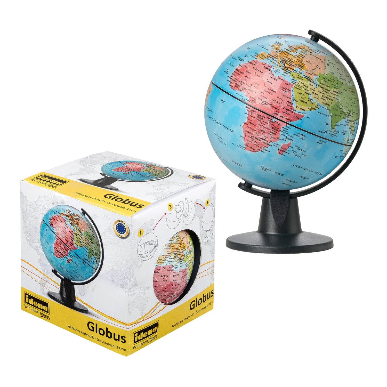 Kompakter Globus mit politischem Kartenbild – ca. 11 cm Durchmesser