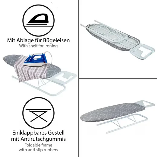 ONVAYA Tischbügelbrett Mini, platzsparender kleiner Bügeltisch