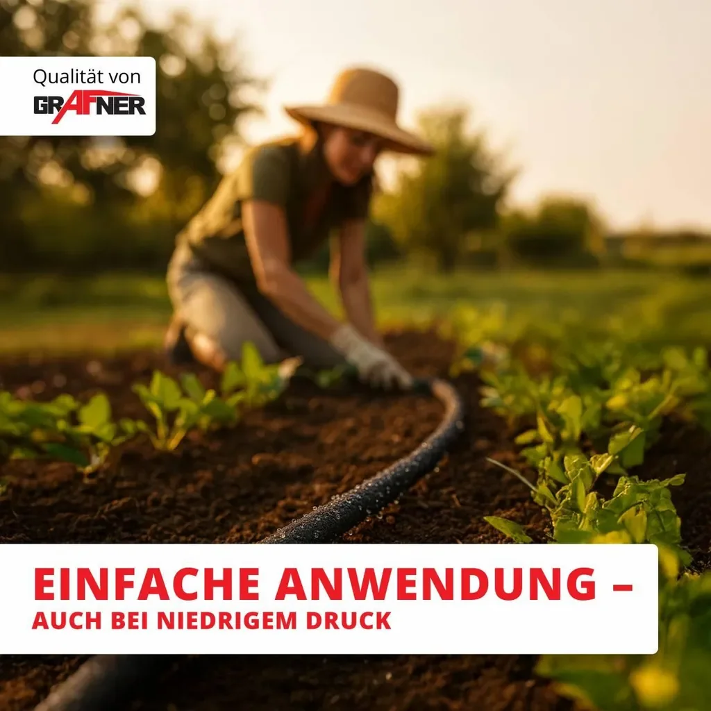 Grafner Perlschlauch Set 1/2 Zoll 15 m mit Anschlussset Tropfschlauch