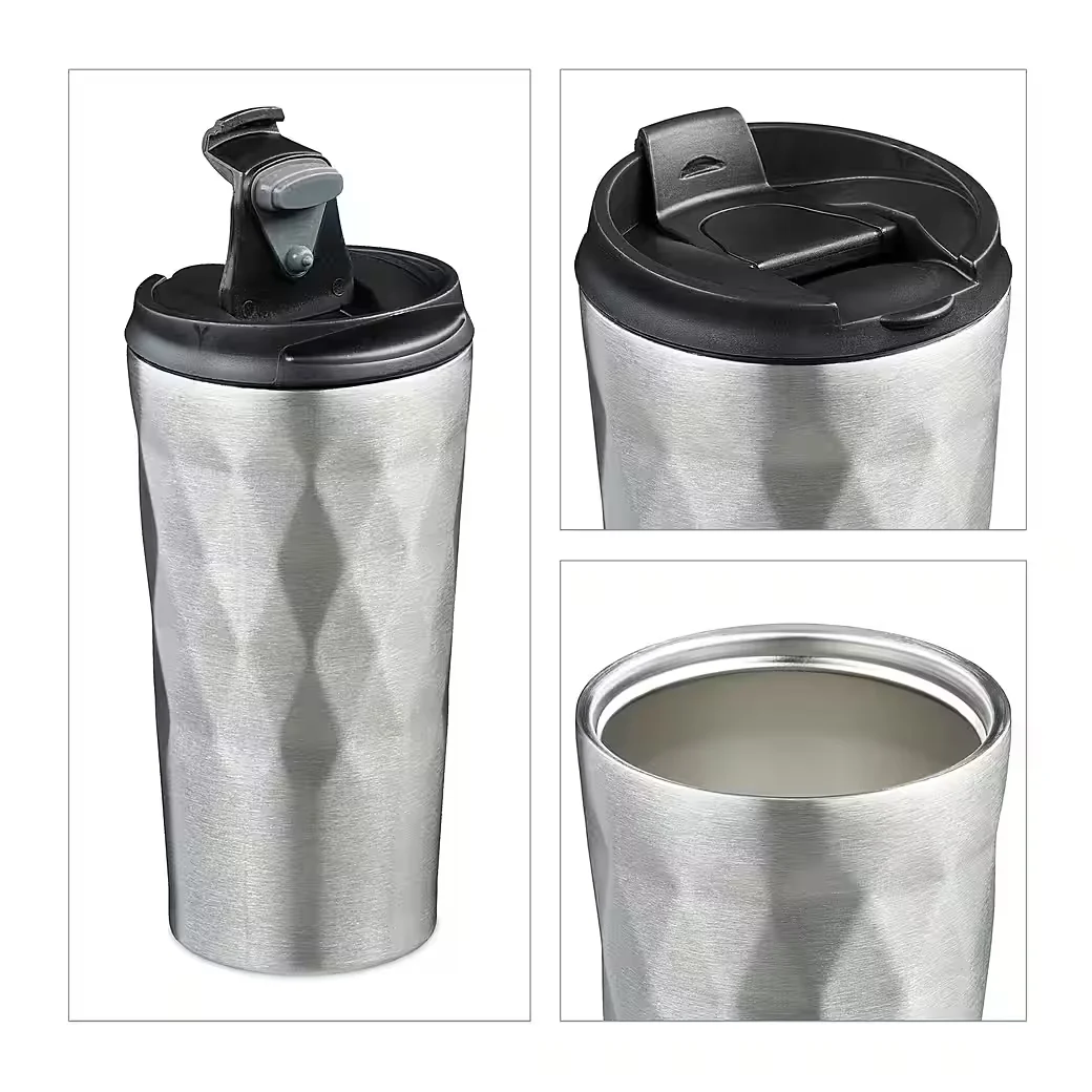 Relaxdays Thermobecher to go Edelstahl 350 ml Kaffeebecher