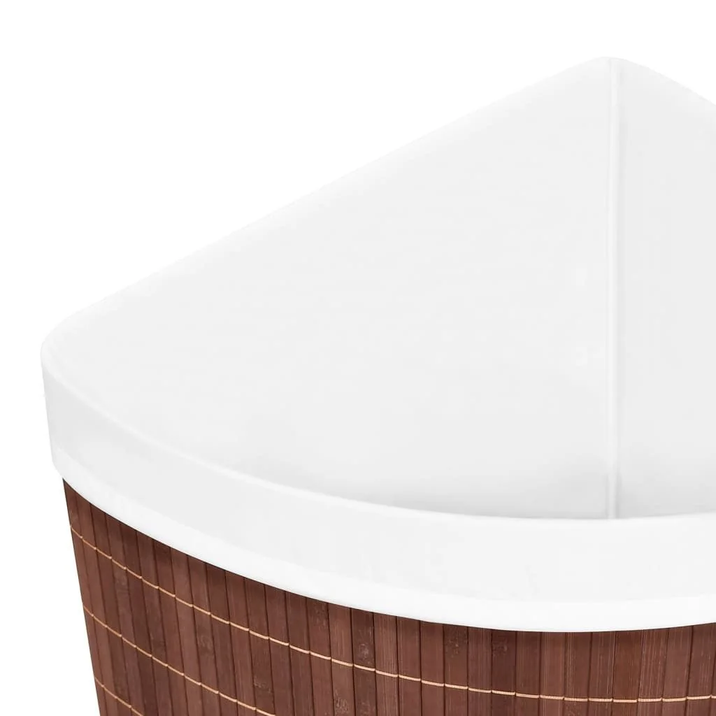 FURNICATO Eck Wäschekorb aus Bambus 52,3 x 37 x 65 cm Braun