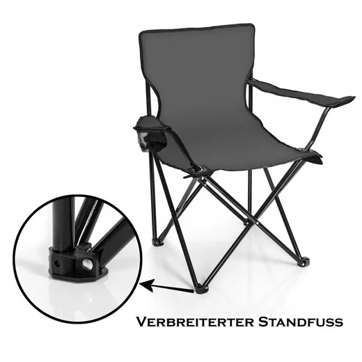 BIGDEAN Campingstuhl Faltstuhl dunkelgrau klappbar Outdoor