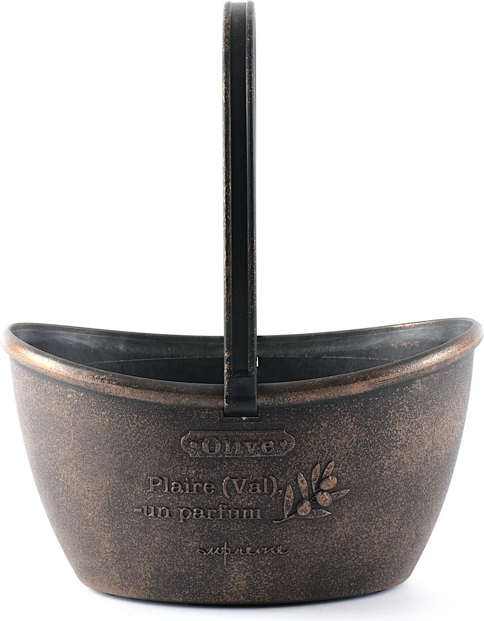 Blumenkorb mit Henkel – Vintage Landhausstil, Braun