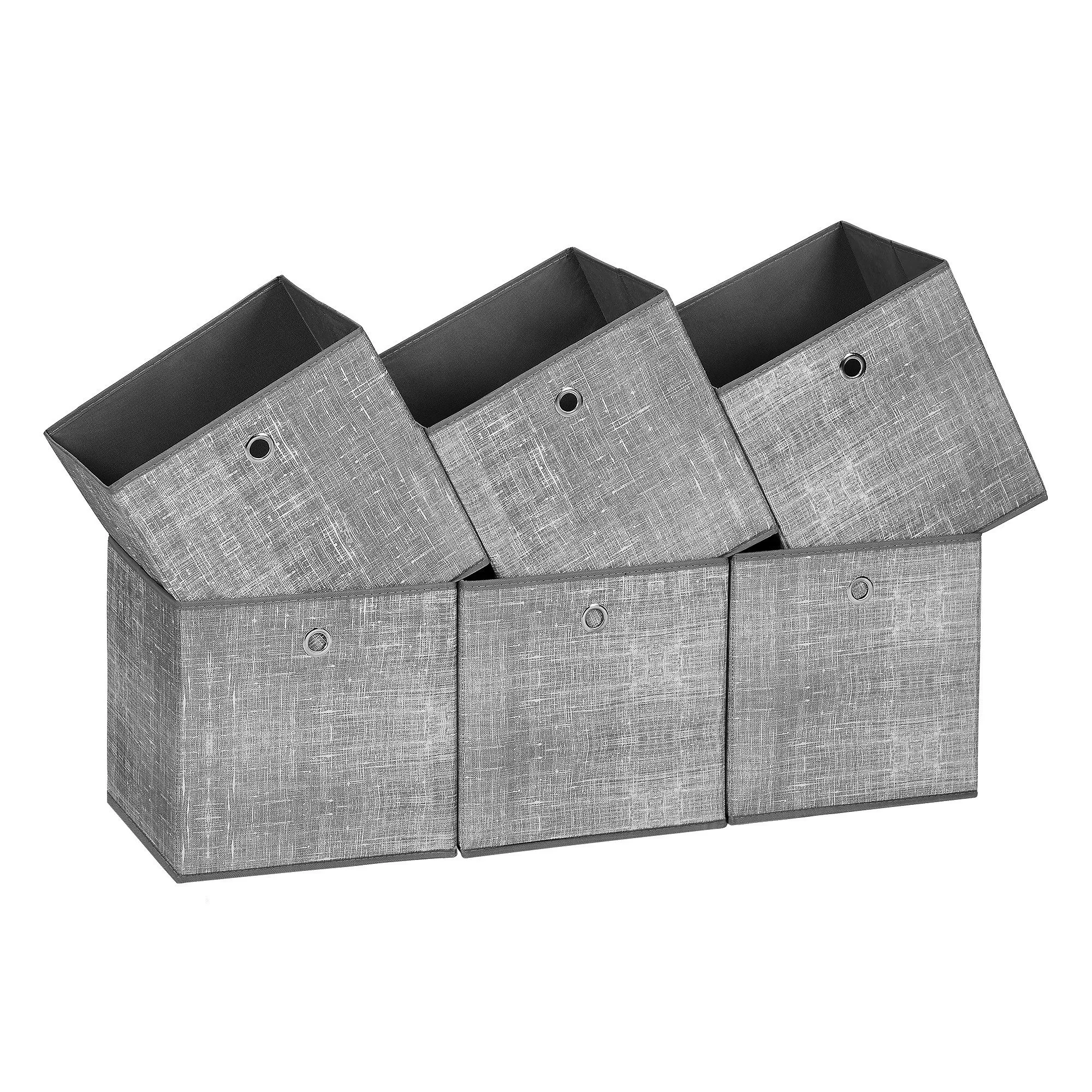 SONGMICS Aufbewahrungsboxen 6er Set Vliesstoff mit Griff