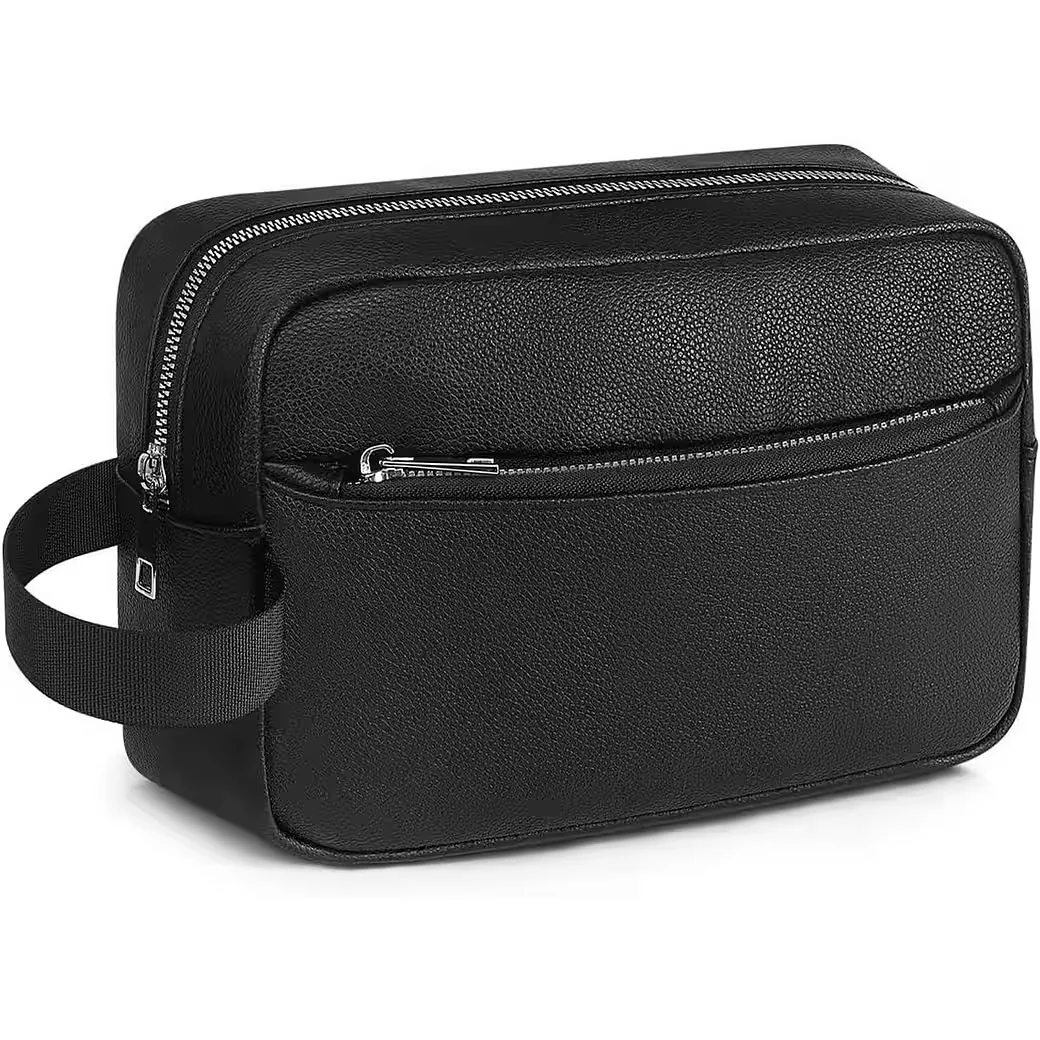 LUXUSKOLLEKTION Kulturbeutel Herren Damen Reise schwarz 24x14x7 cm