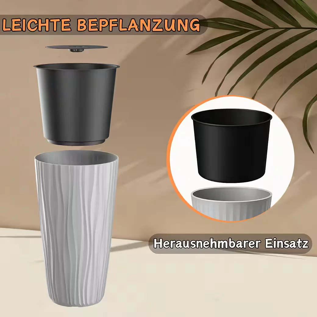 ENGELLAND Blumentopf mit entnehmbarem Einsatz und Bewässerungssystem