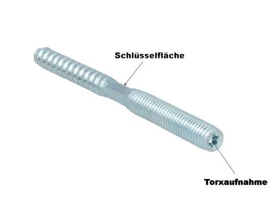 tecuro Stockschrauben Holz- und ISO-Gewinde M8x60 mm verzinkt 10 Stk
