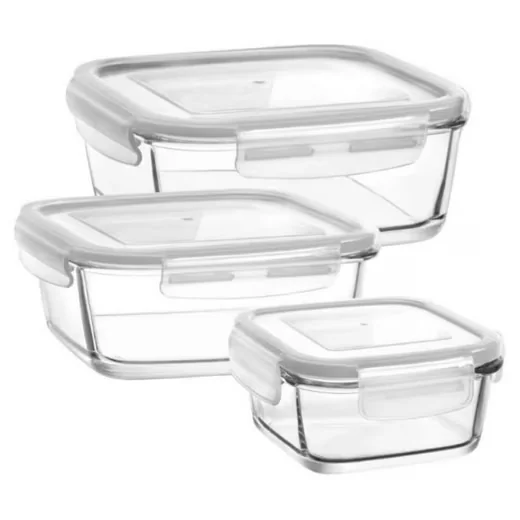 Lav Fresco Vorratsgläser 3 teilig Frischhaltedosen Set aus Glas