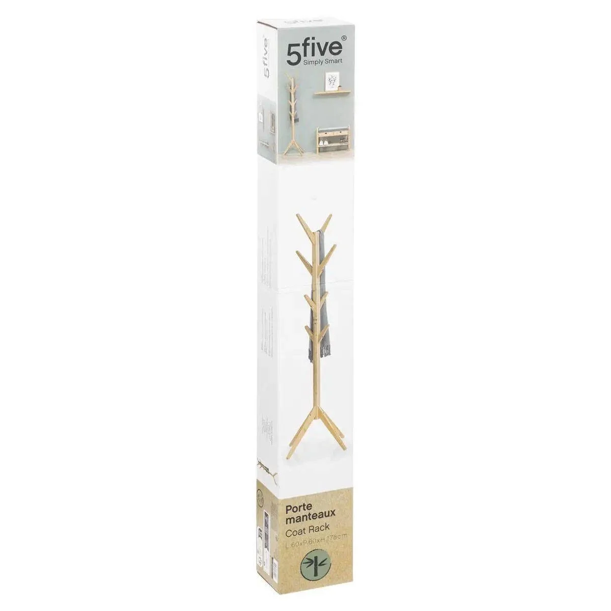 5FIVE SIMPLY SMART Garderobenständer TREE Bambus 8 Haken 178 cm Flur