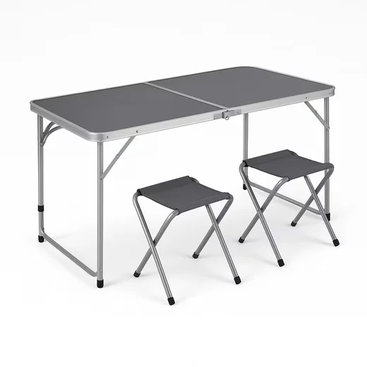 GREEMOTION Faro Campingtisch Klapptisch Set anthrazit mit 4 Stühlen