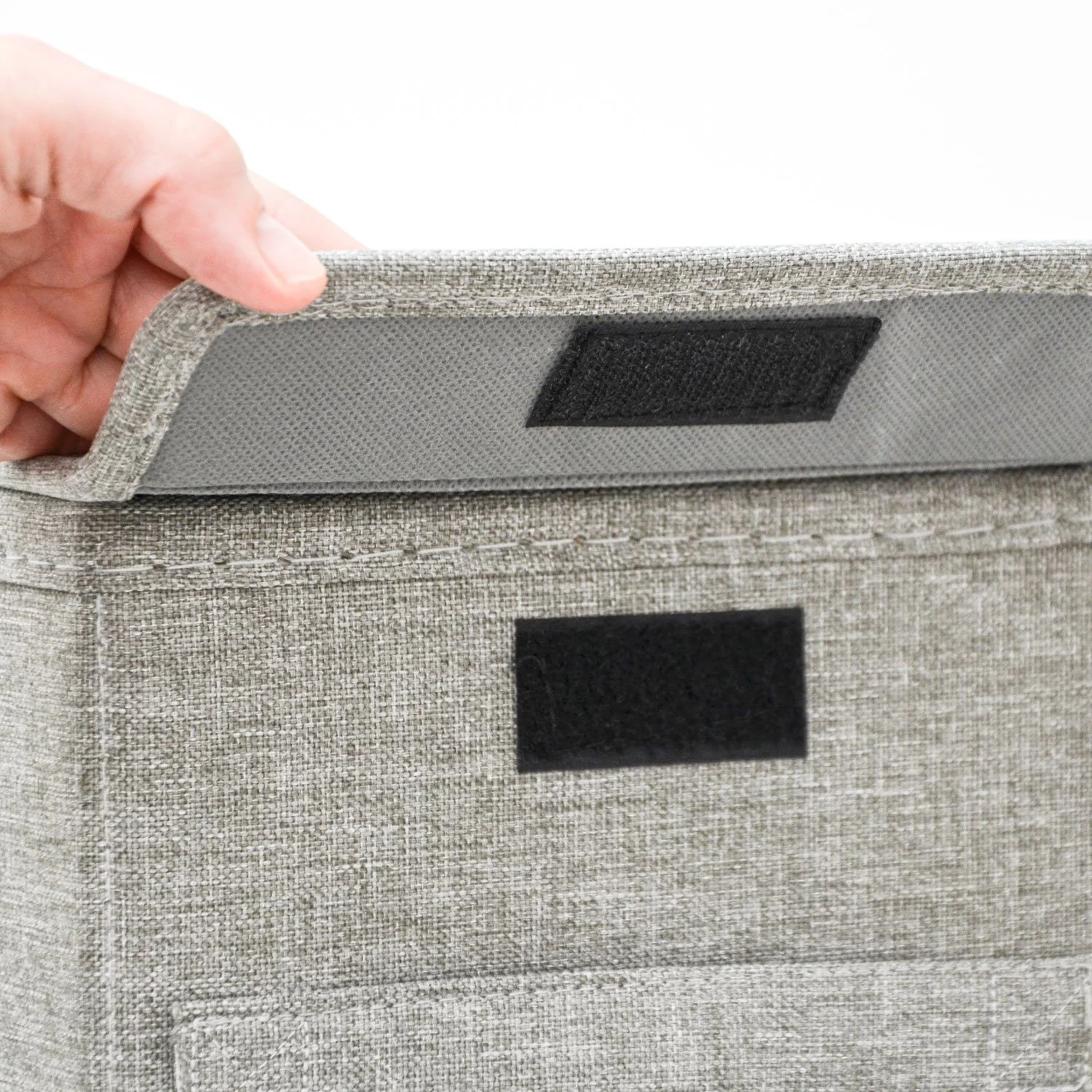 DUNEDESIGN Wäschekorb mit Deckel 50L schmal Grau Wäschebox