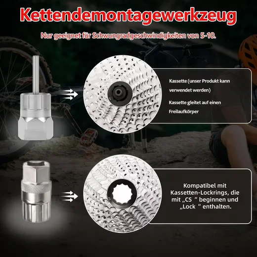 FOUORTUNATE-BEE Fahrradwerkzeug 3er-Set Kettenwerkzeug Ritzelabzieher