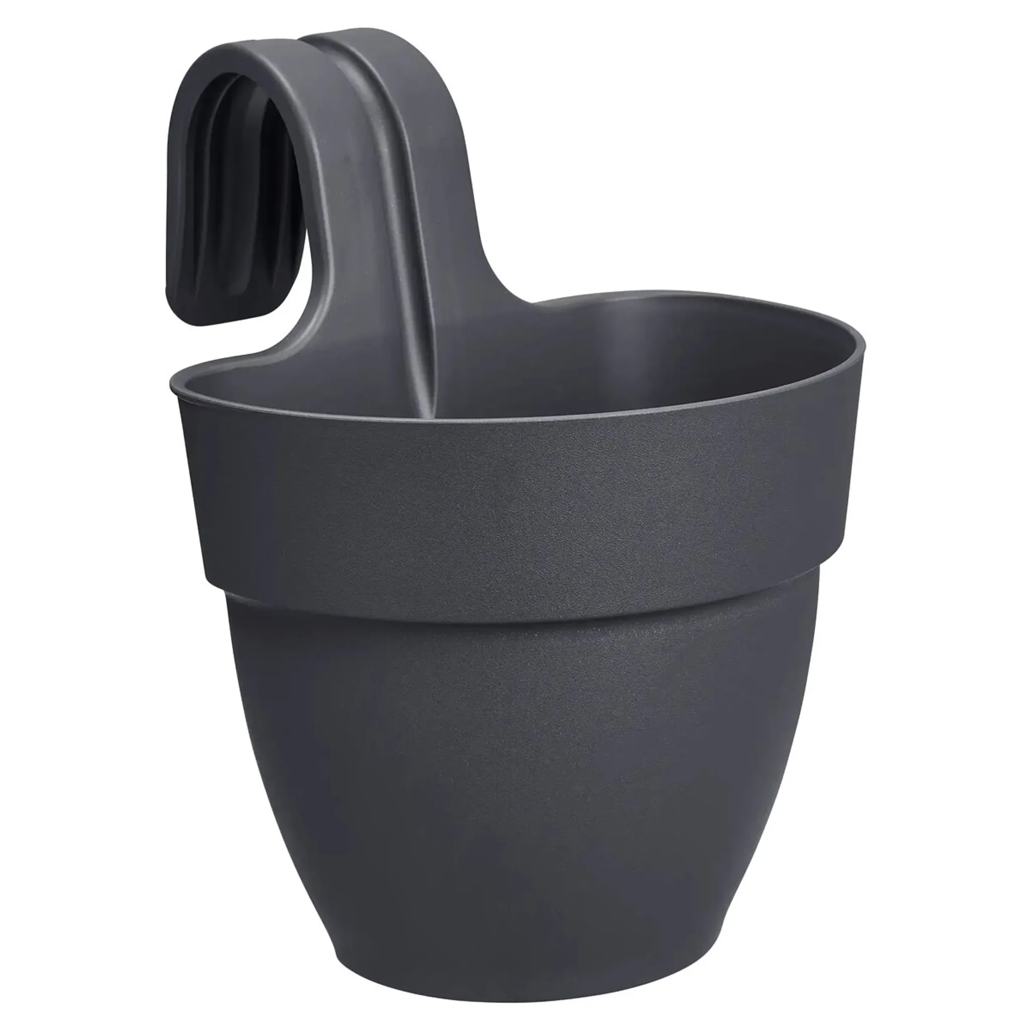 Balkontopf zum Einhängen – Rund, Anthrazit, Größe S