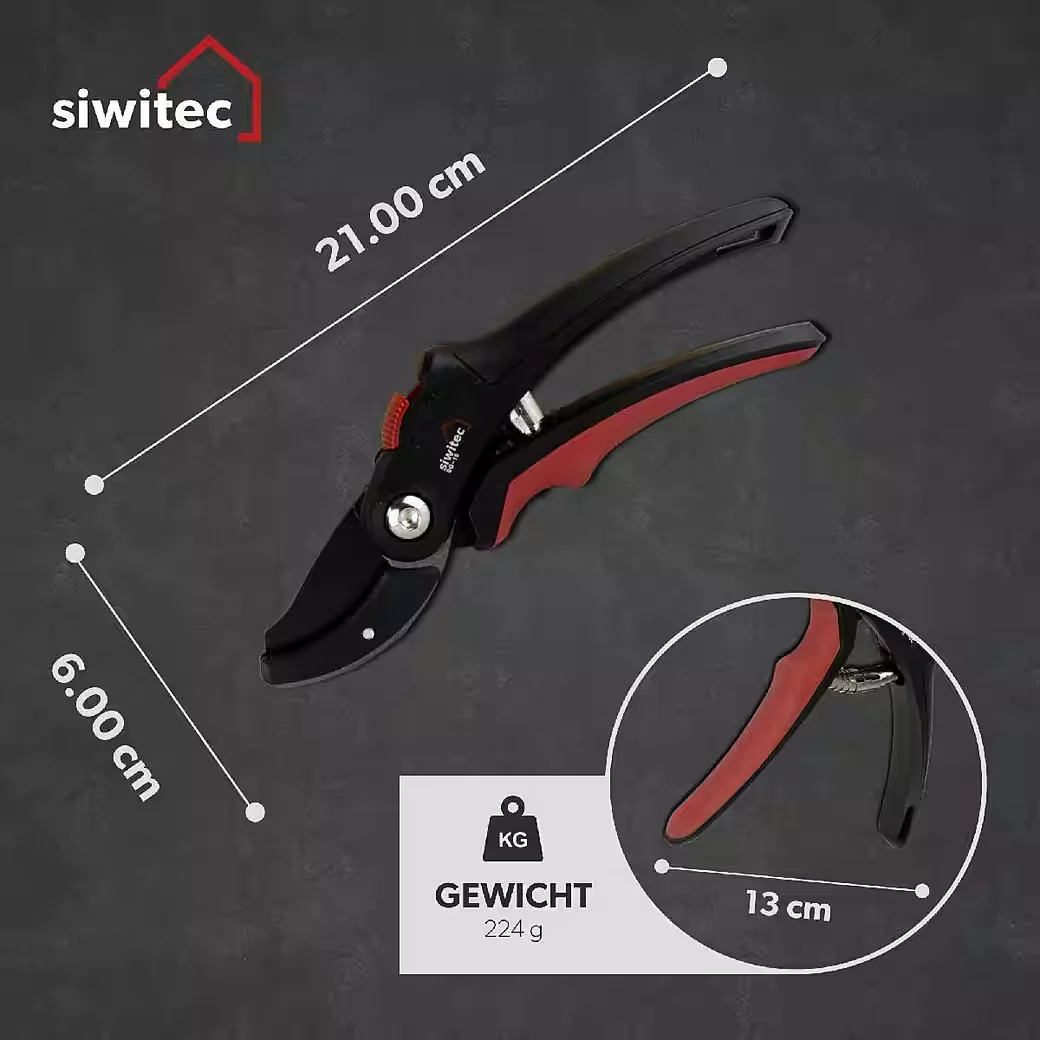 SIWITEC Amboss Gartenschere SG-10 Baumschere für hartes Holz