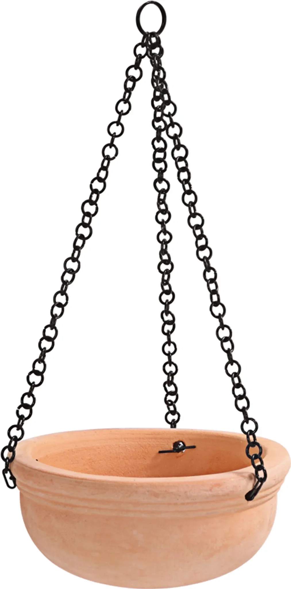 Hängeampel rund Ø 22 cm – Terrakotta mit Kette