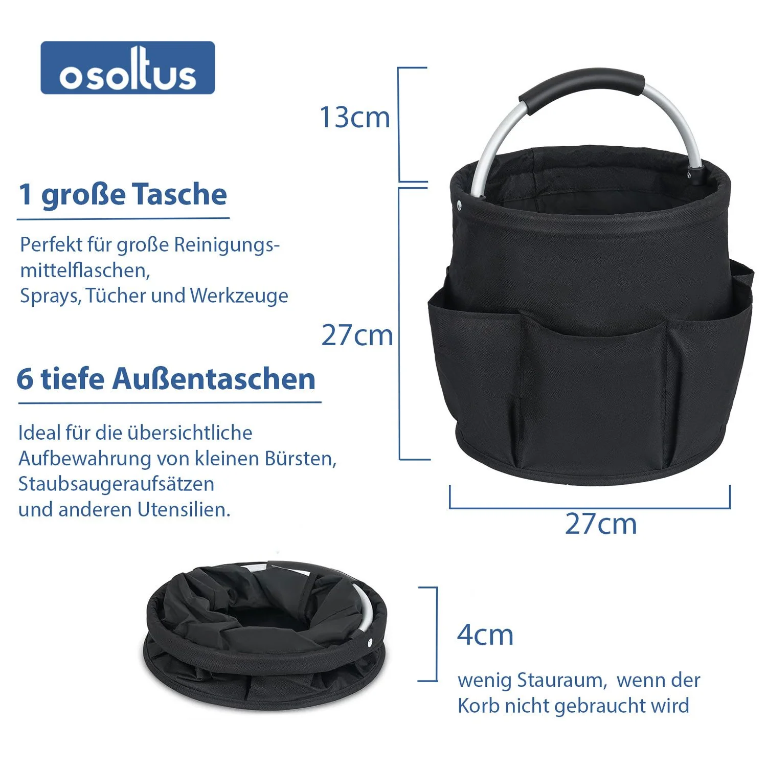 OSOLTUS Gartengerätetasche Werkzeugkorb Aufbewahrungskorb Gartenkorb