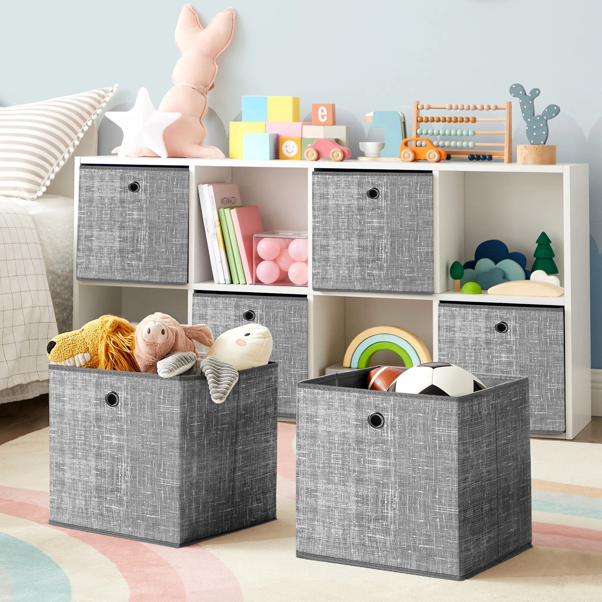 SONGMICS Aufbewahrungsboxen 6er Set Vliesstoff mit Griff