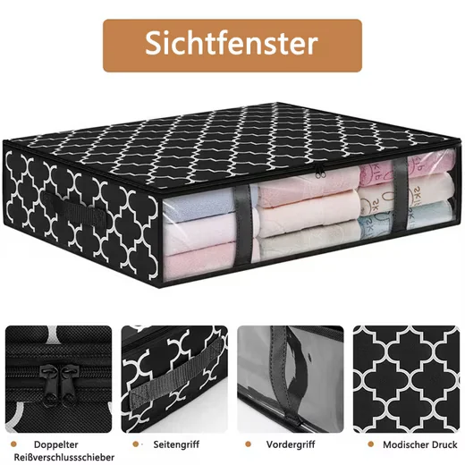 COONOOR Unterbettkommode 2er Set 40L Unterbettbox mit Deckel