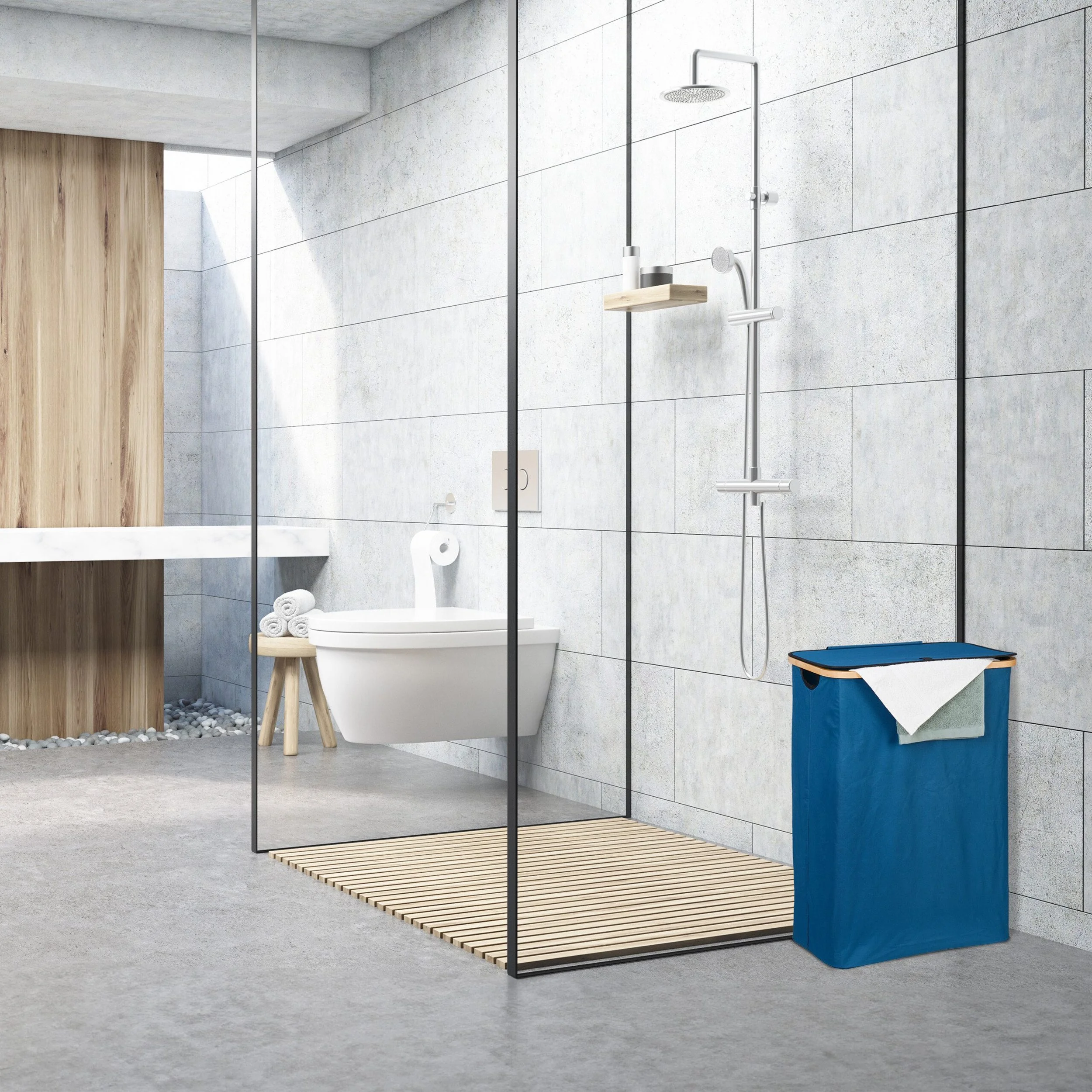 Relaxdays Wäschekorb mit Deckel 105 l