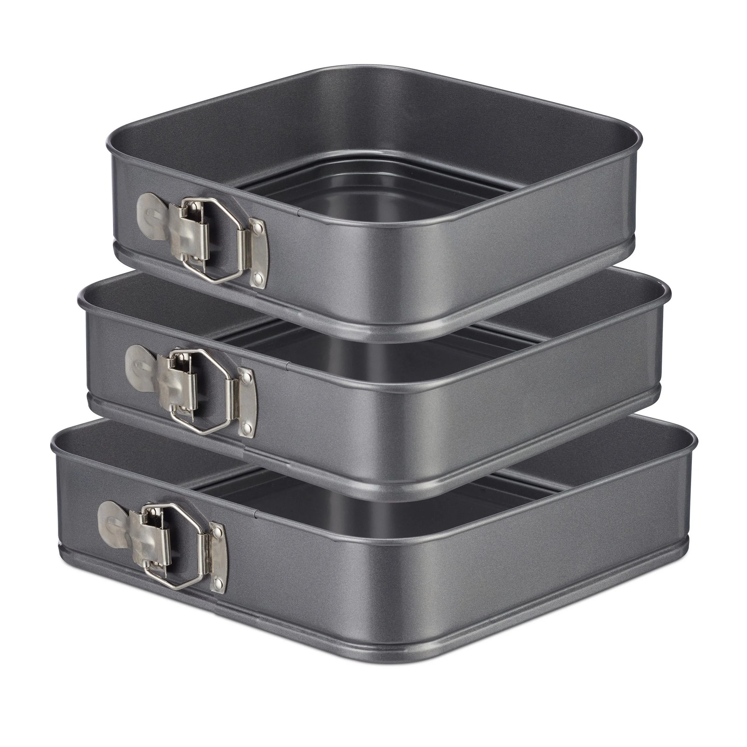 Relaxdays Quadratische Springform 3er Set Backformen