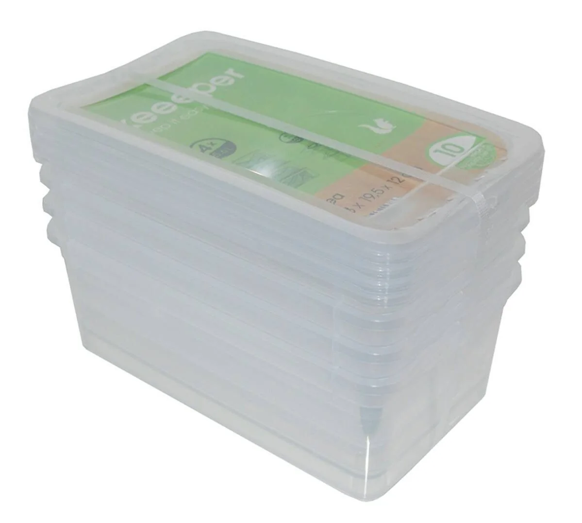 KEEEPER Aufbewahrungsboxen 4er Set klein transparent stapelbar
