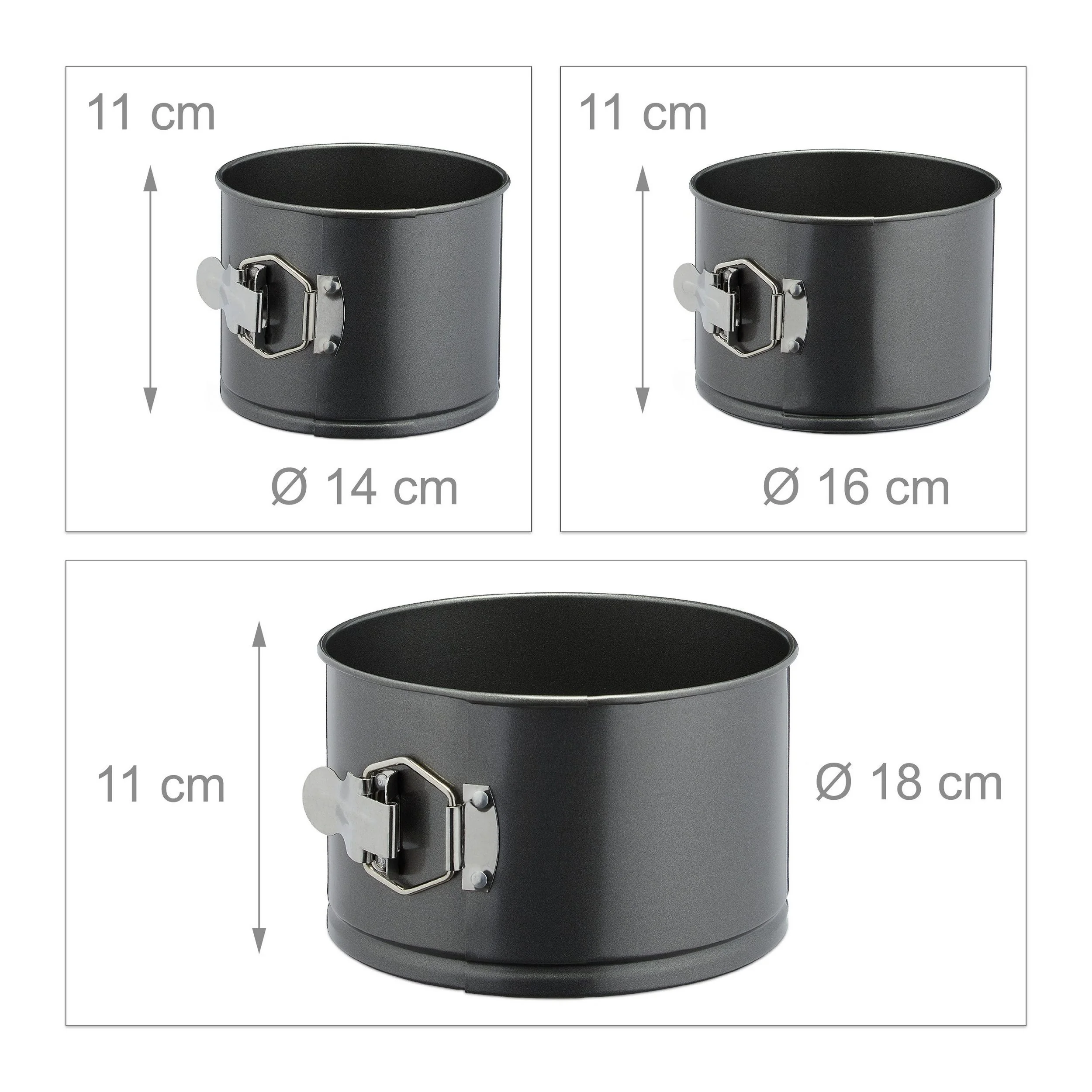 Relaxdays Springformen hoch 3er Set