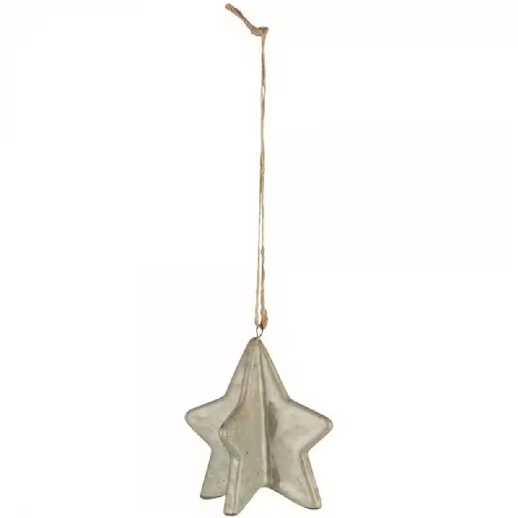 Christbaumschmuck Stern zum Hängen – Grün natur gesprenkelt