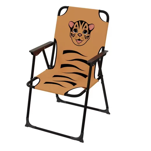 MOJAWO Kinder Campingmöbel Set 4-tlg Tiger Tisch Stuhl Sonnenschirm