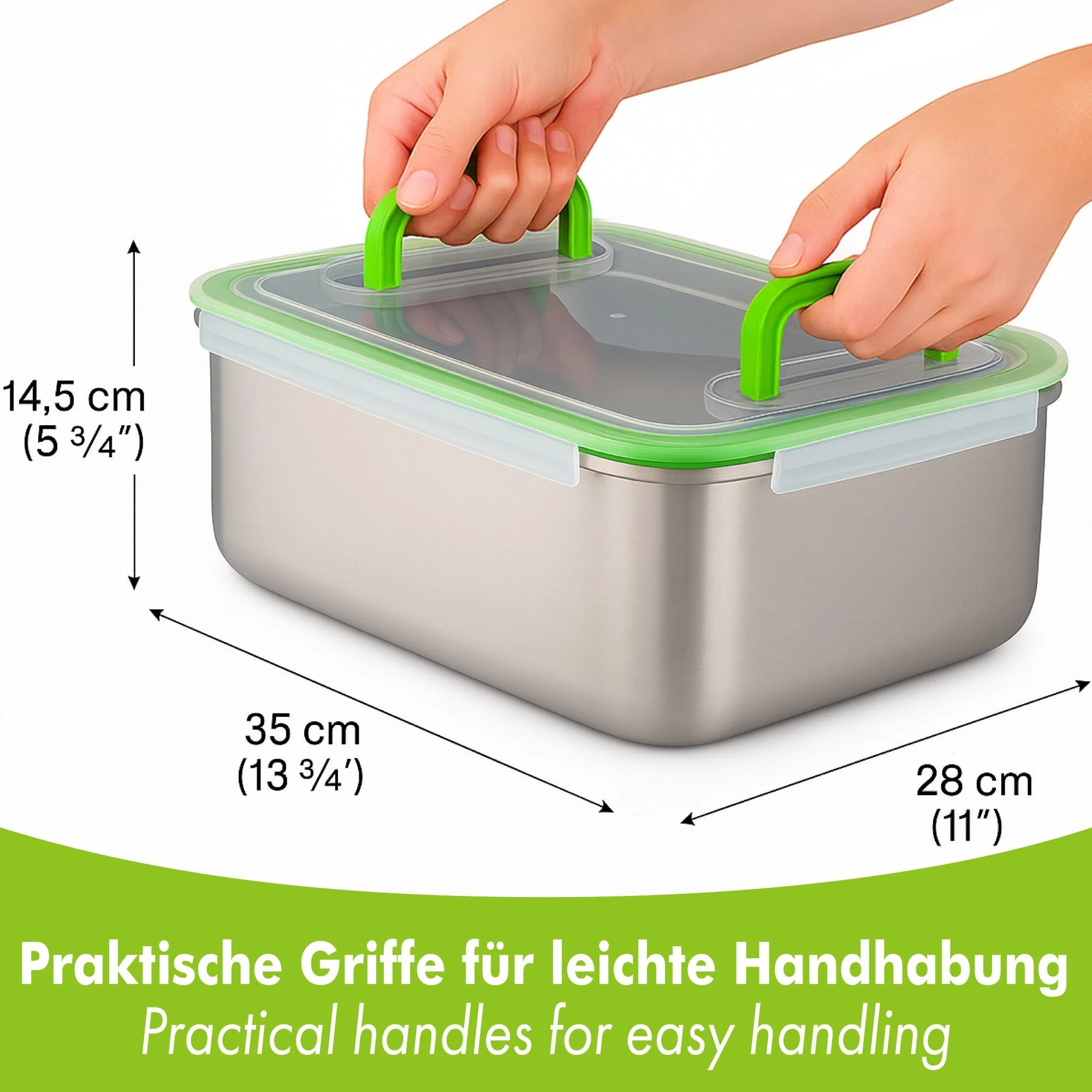IMMER Vorratsdose Edelstahl 9L für Meal Prep Teig und Marinieren