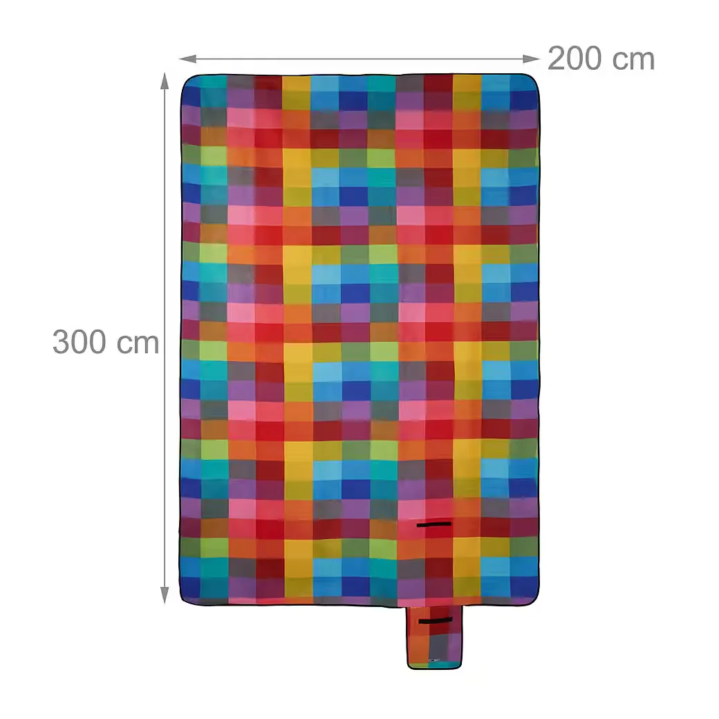 Relaxdays Picknickdecke 200x300 cm kariert XXL