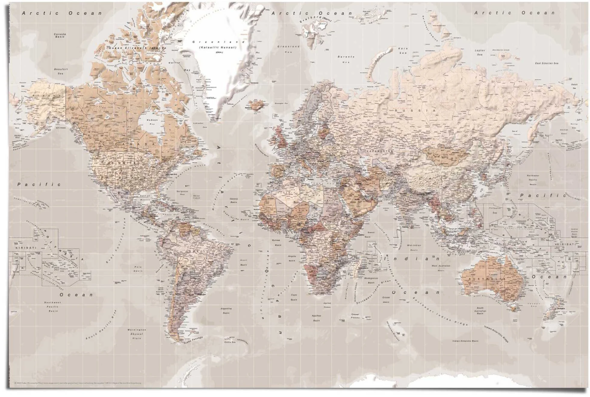 Poster Weltkarte – Maxi-Format