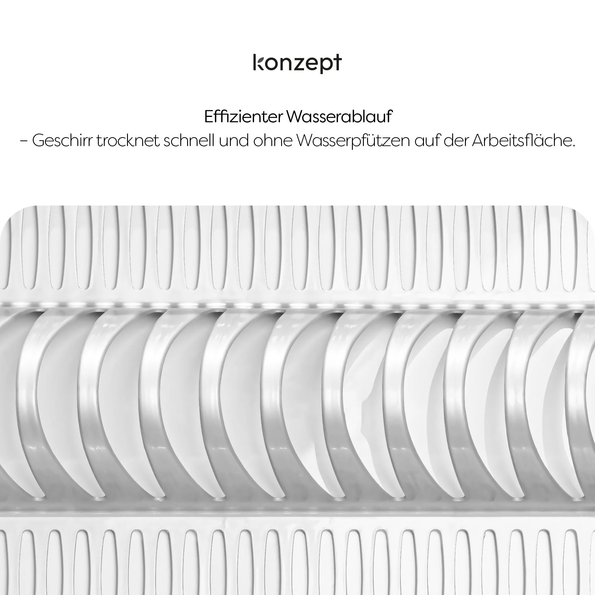 KONZEPT Geschirrständer mit Abtropfschale Kunststoff 39 x 28 x 9 cm