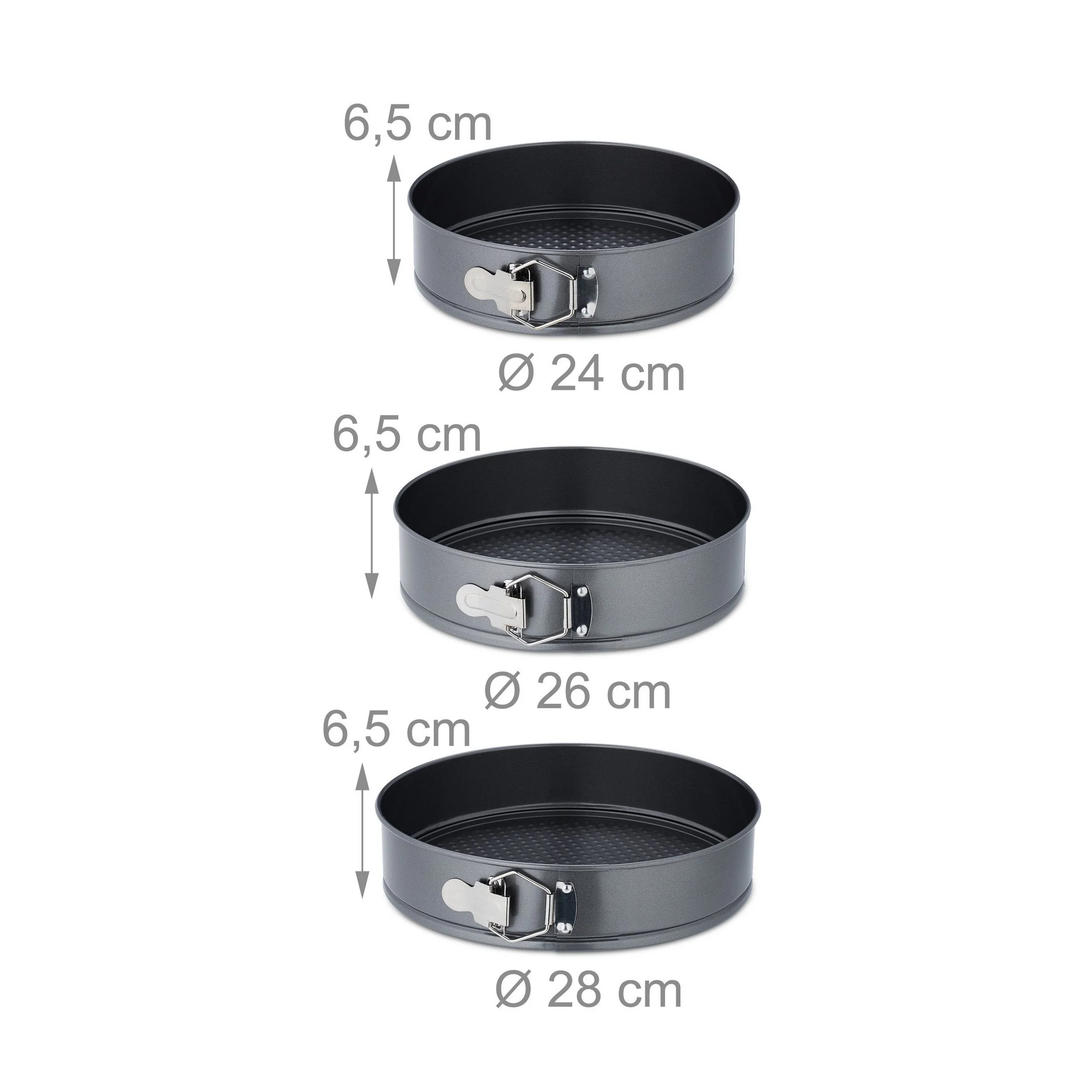 Relaxdays Springform Set 3 teilig Backformen