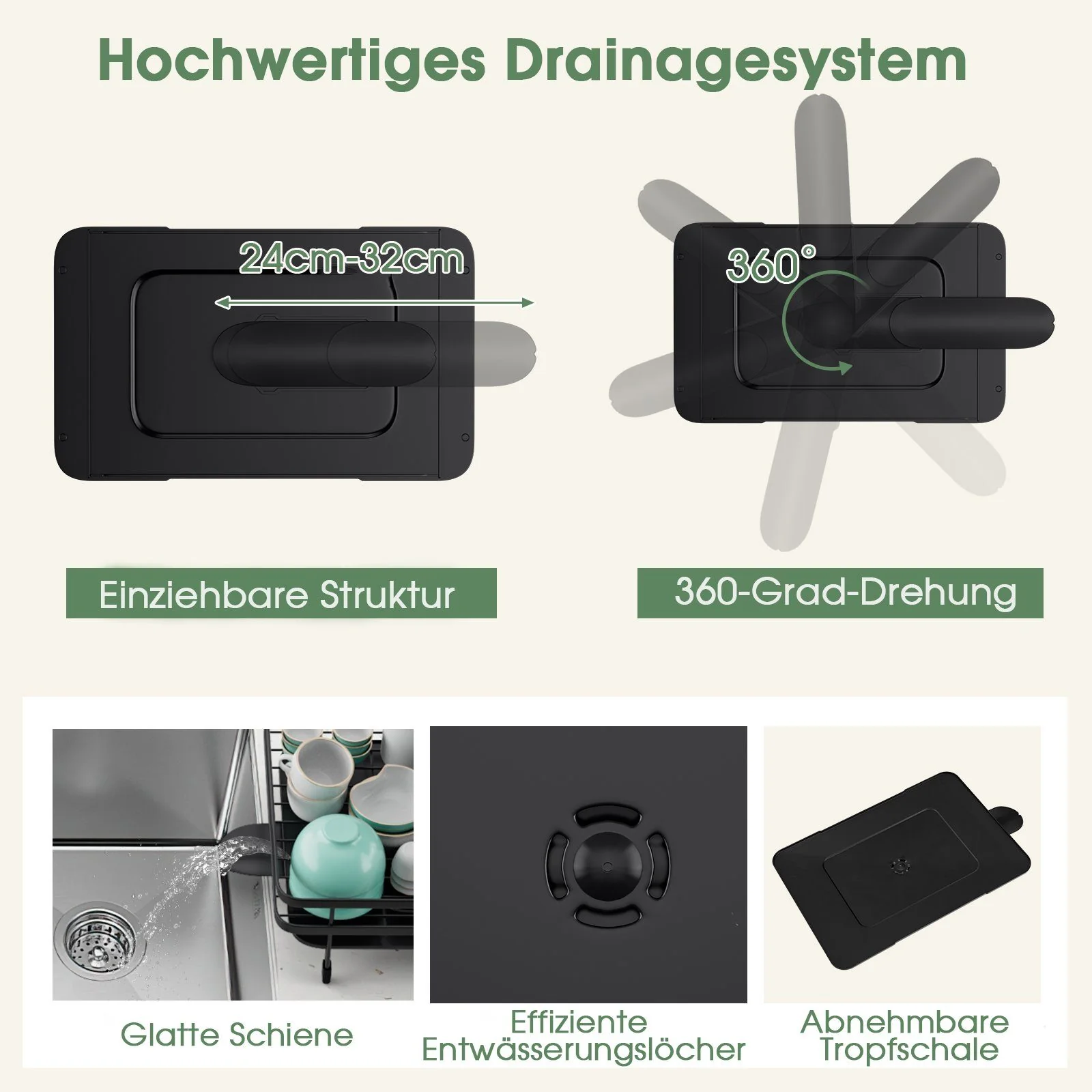 COSTWAY Geschirrständer Abtropfgestell für Küche