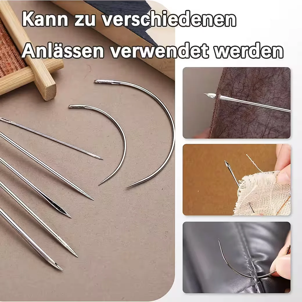 LUXUSKOLLEKTION Ledernähgarn gewachst 150D 150 m mit Ledernadeln Blau