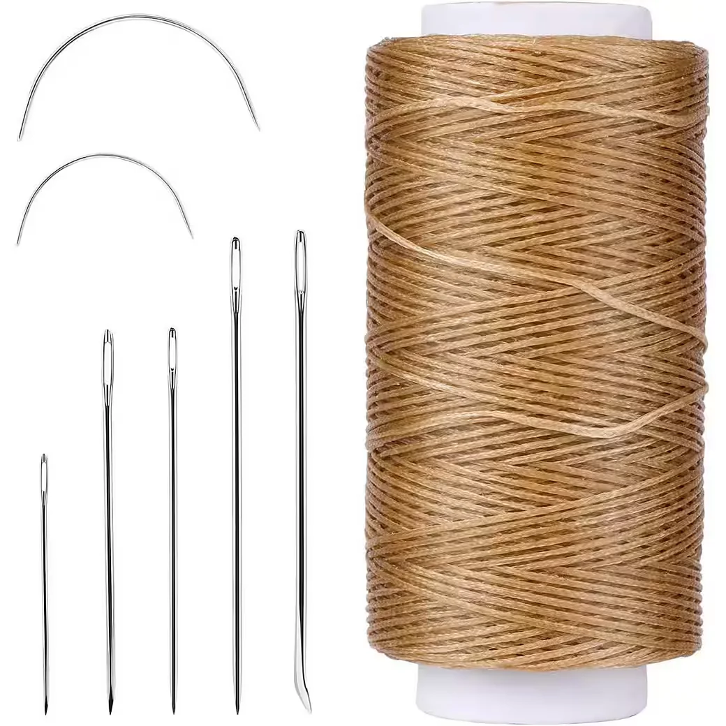LUXUSKOLLEKTION Nähnadeln DIY Lederfaden Set mit 150D Wachsfaden