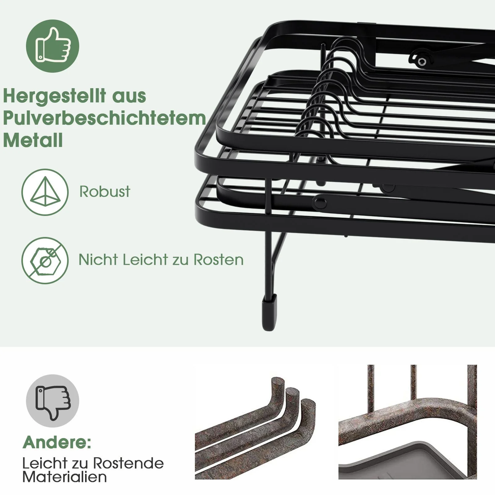 COSTWAY Geschirrständer Abtropfgestell für Küche
