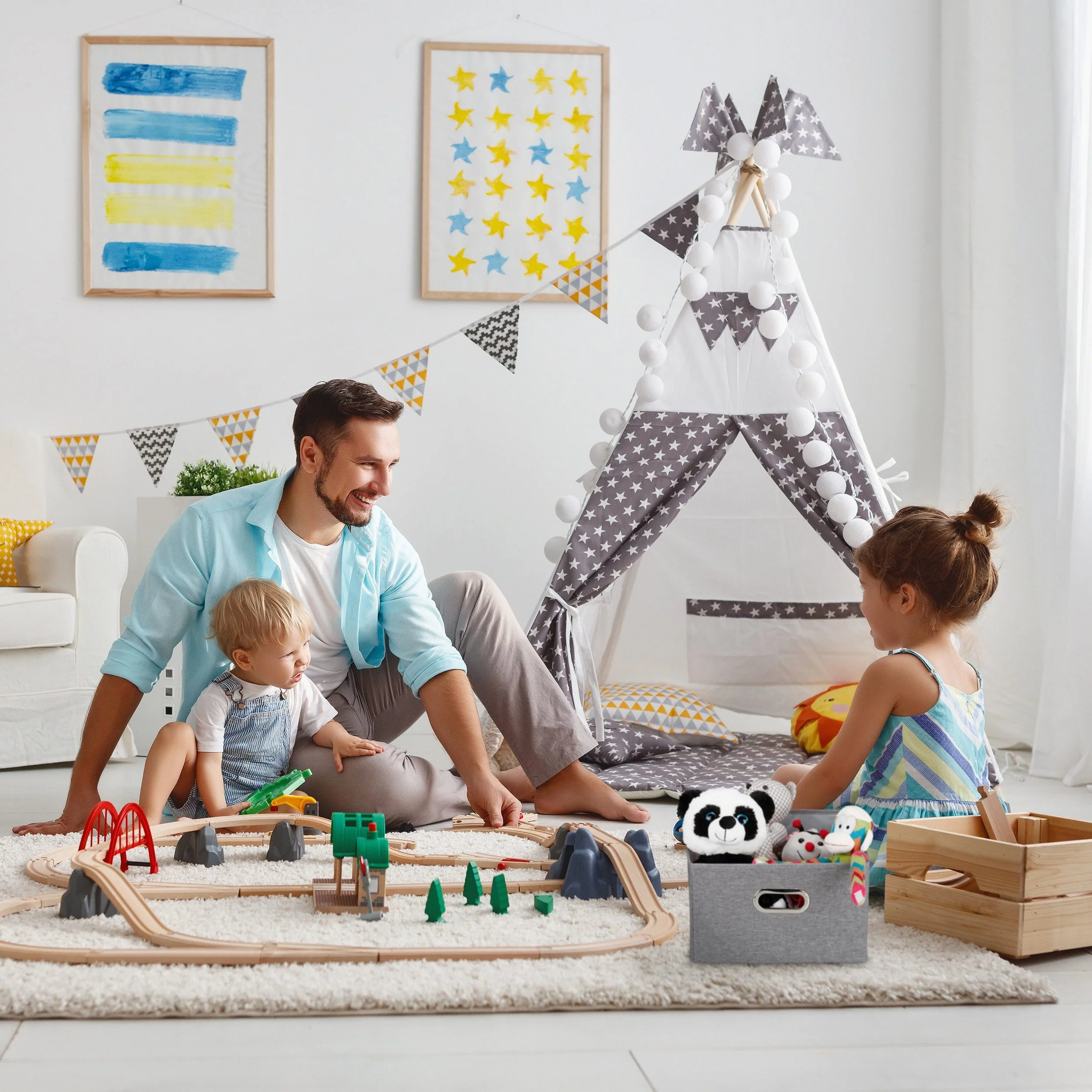 Relaxdays Aufbewahrungsbox mit Deckel 2er Set grau
