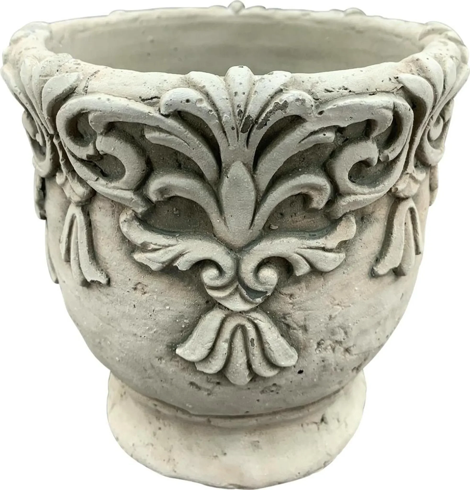 Blumentopf 13,5×13,5 cm – Zement, Cremefarben