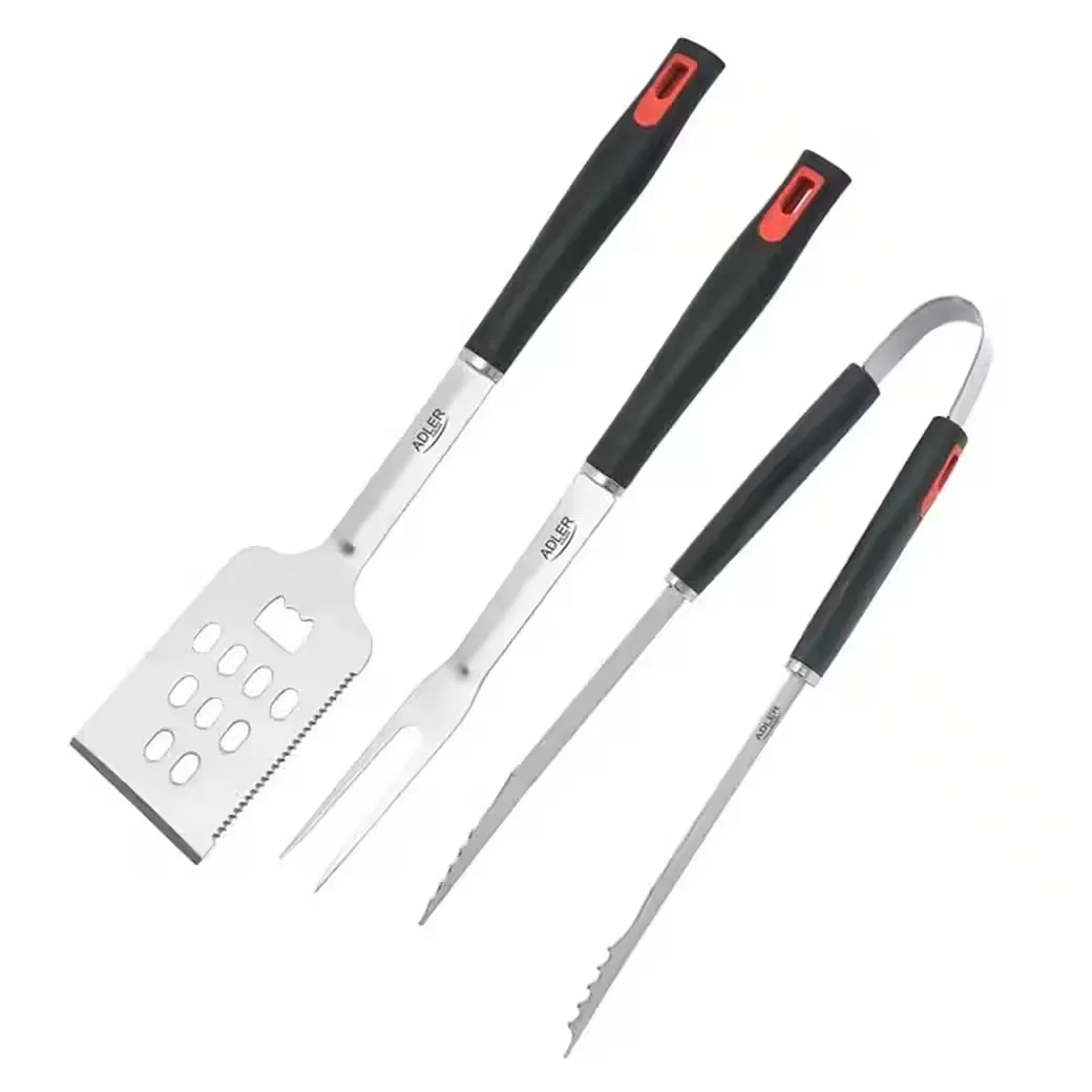 ADLER BBQ Grillbesteck Set AD 6727 aus Edelstahl mit Transporttasche