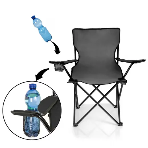 BIGDEAN Campingstuhl Faltstuhl dunkelgrau klappbar Outdoor