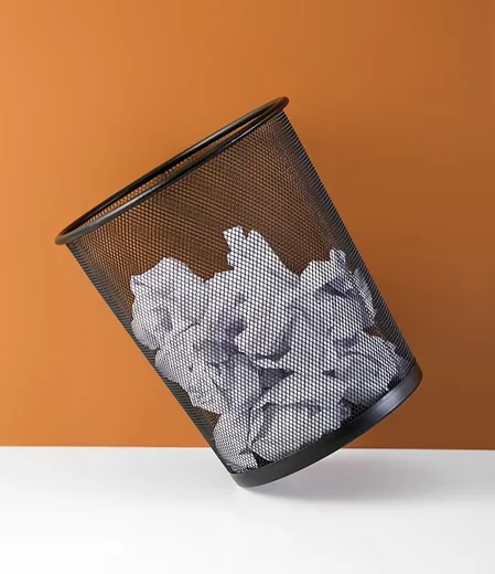 SINOBA Papierkorb aus Metall Mesh 18 L rund 34 cm