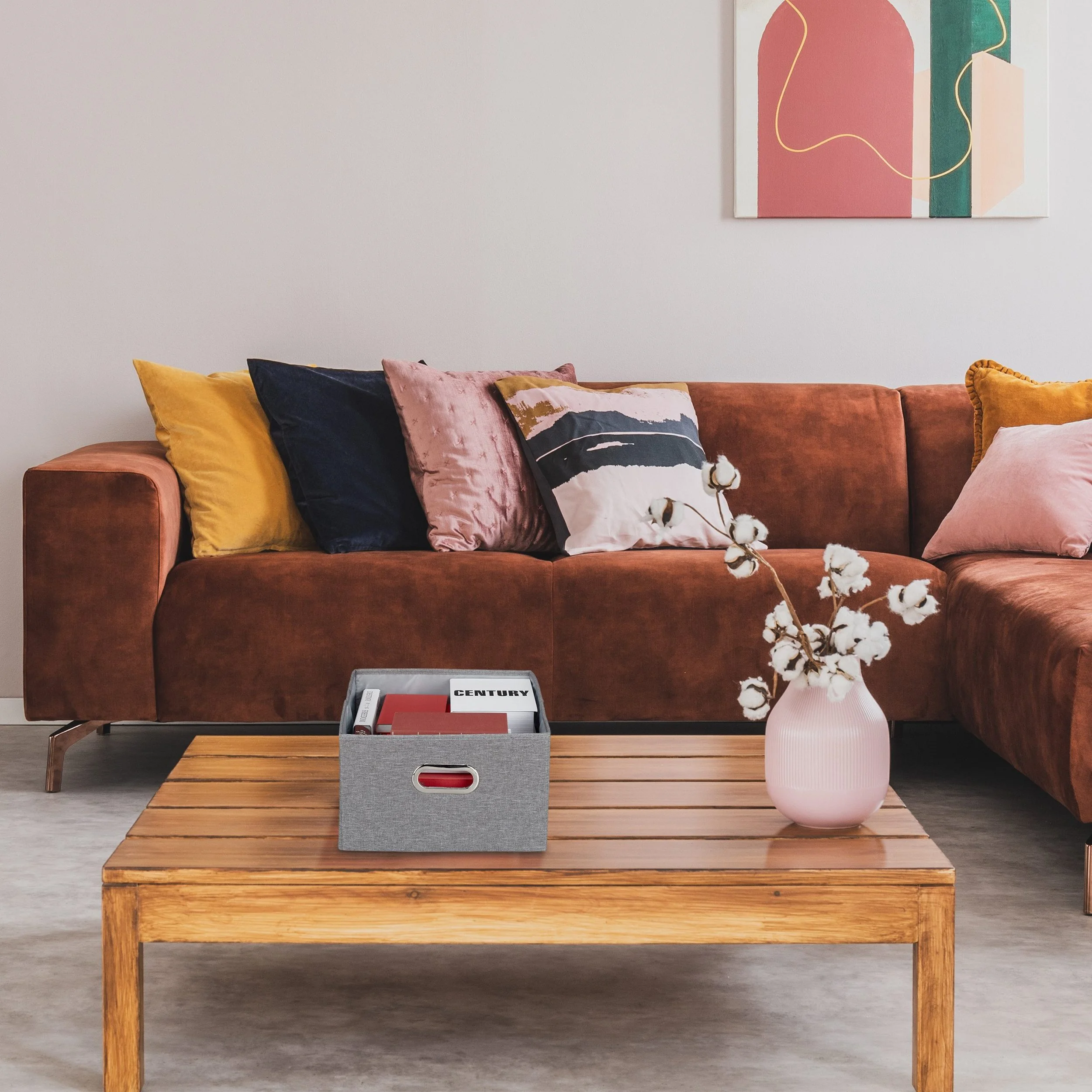 Relaxdays Aufbewahrungsbox mit Deckel 2er Set grau