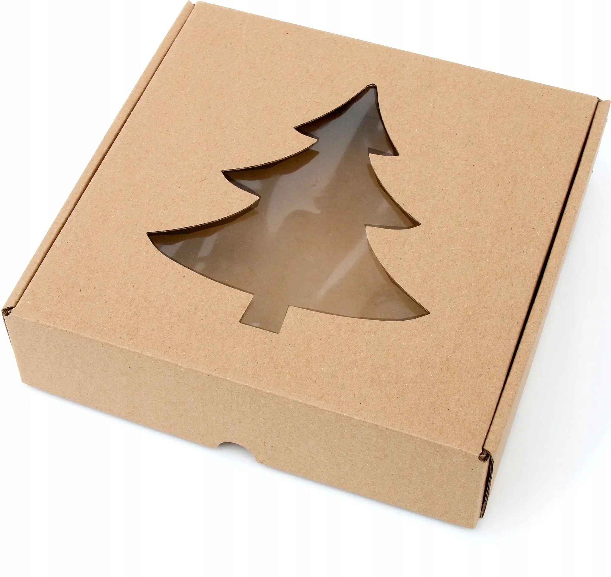 Geschenkbox mit Sichtfenster – 15 × 15 × 5 cm, Eco Braun (5er-Set)