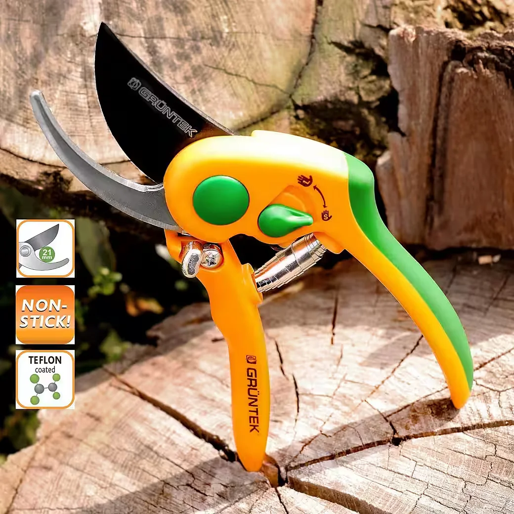 GRÜNTEK Gartenschere Flamingo, variable Öffnung, Schnitt bis 19 mm