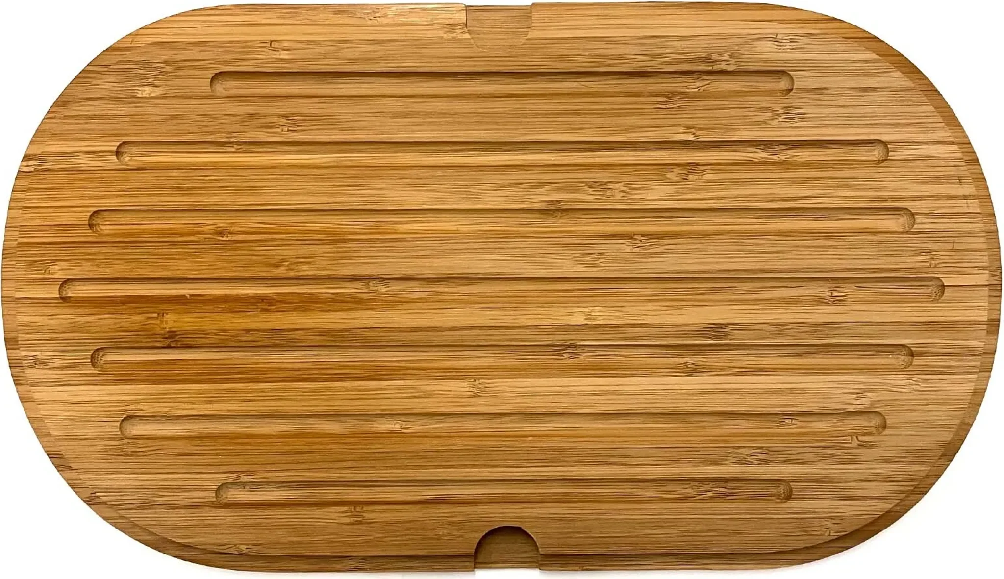 Brotschneidebrett aus Holz – mit Krümelrillen, 37 × 21 cm