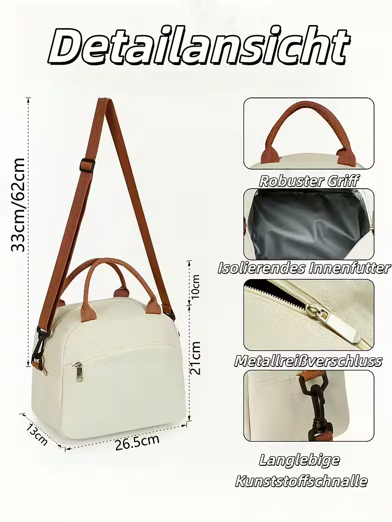 DIWZBYN Lunchbox Kühltasche 9,5 L mit Schultergurt Damen Herren